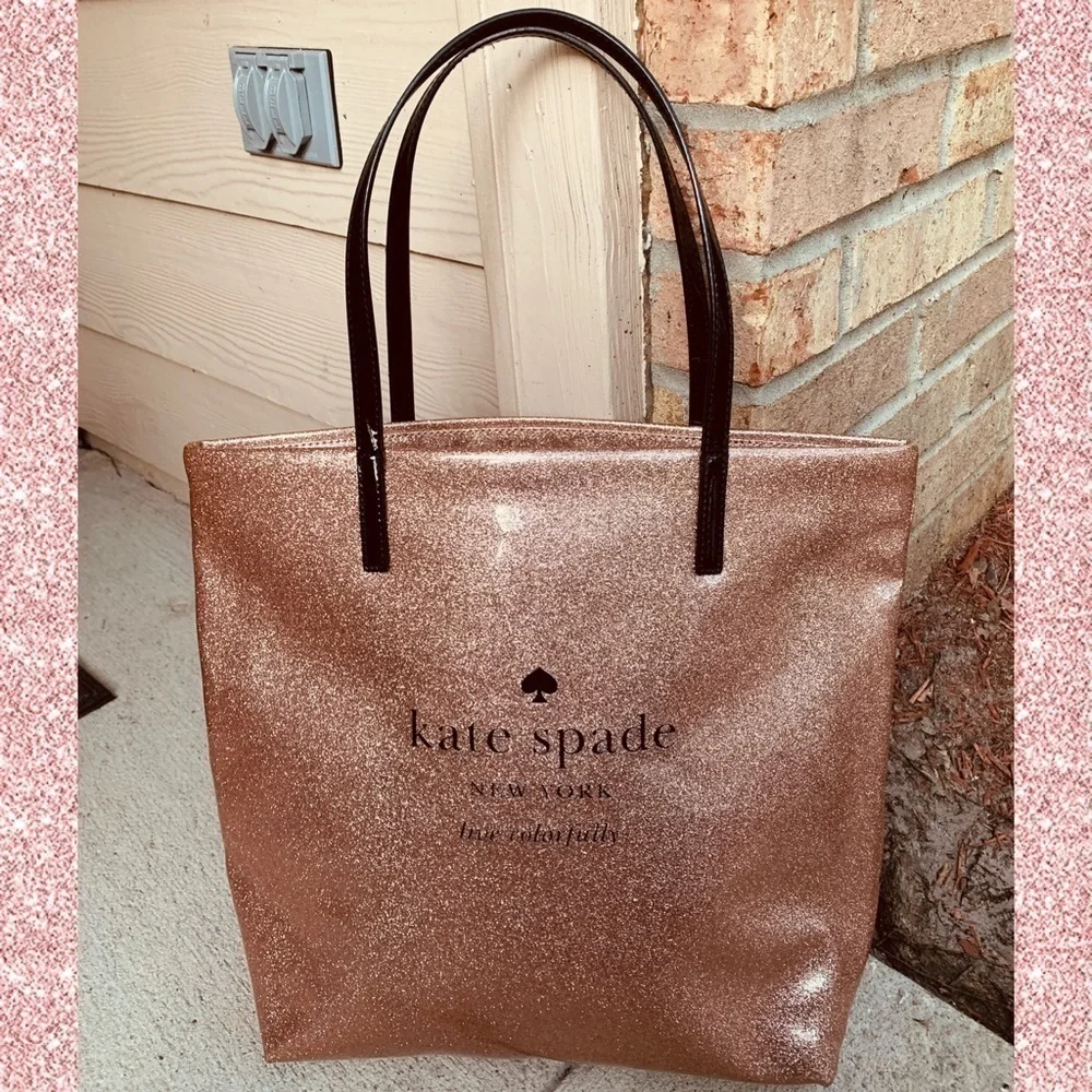 Kate Spade Pink Mavis Glitter Tote & Wallet Set